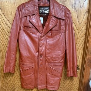 Vintage Montgomery Ward 100% Cowhide Leather Size 36R. NEW NEVER WORN.